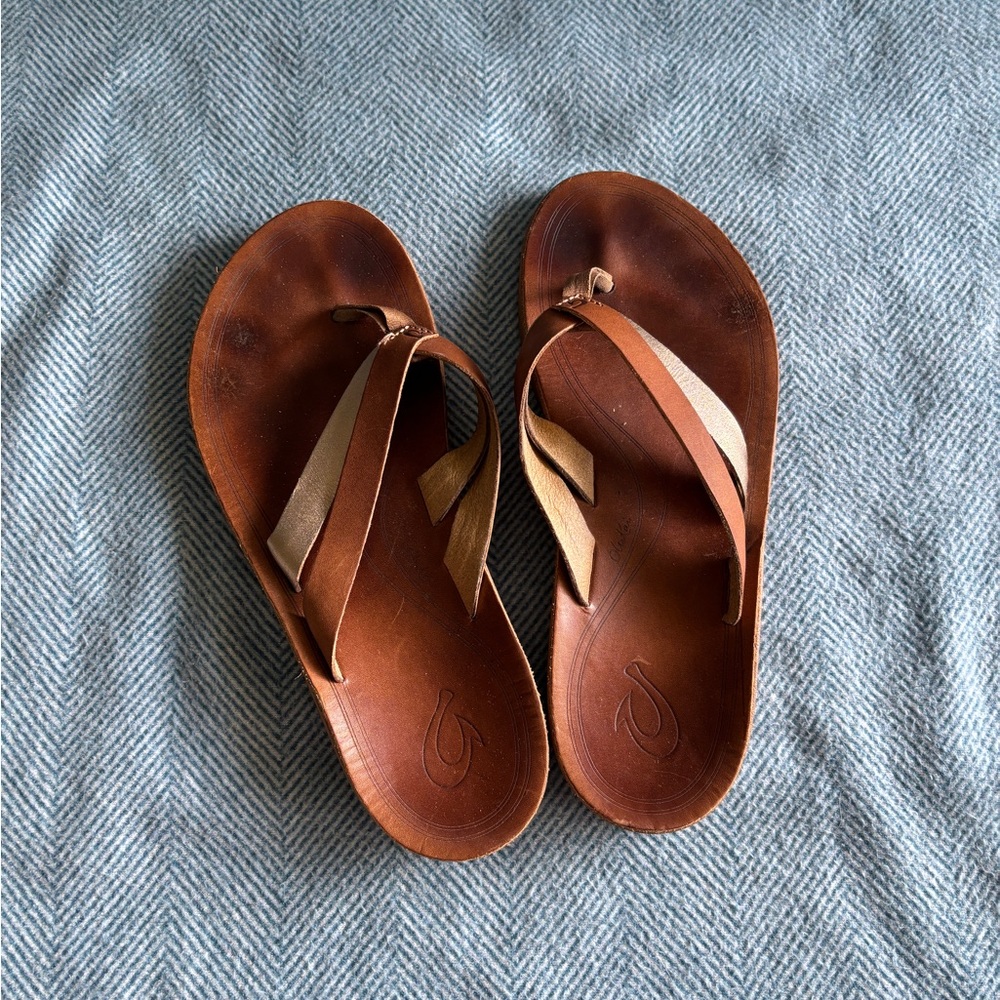 Women's Olukai Leather Kapehe Sandals